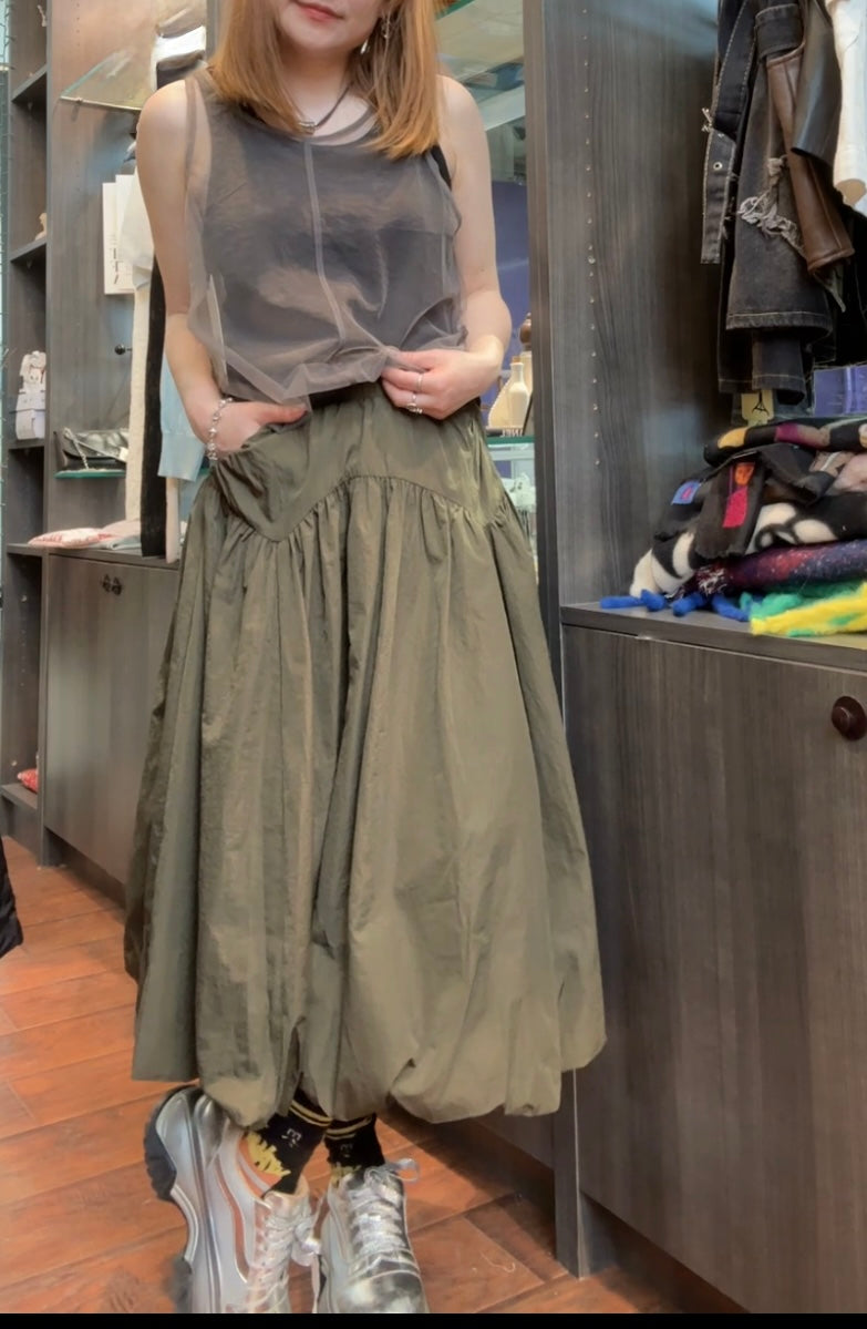 dark green skirt