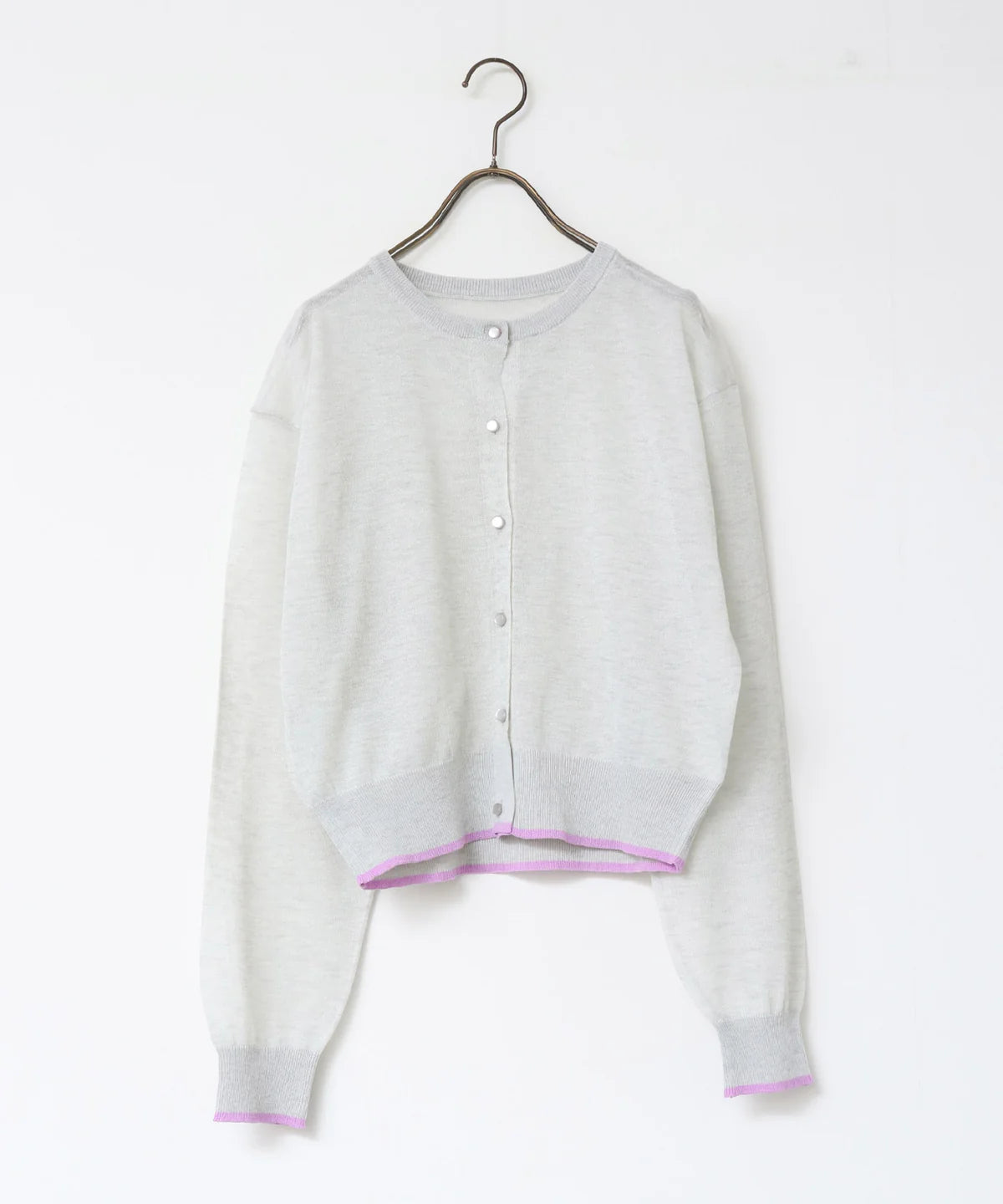 Bicolour sheer knit cardigan